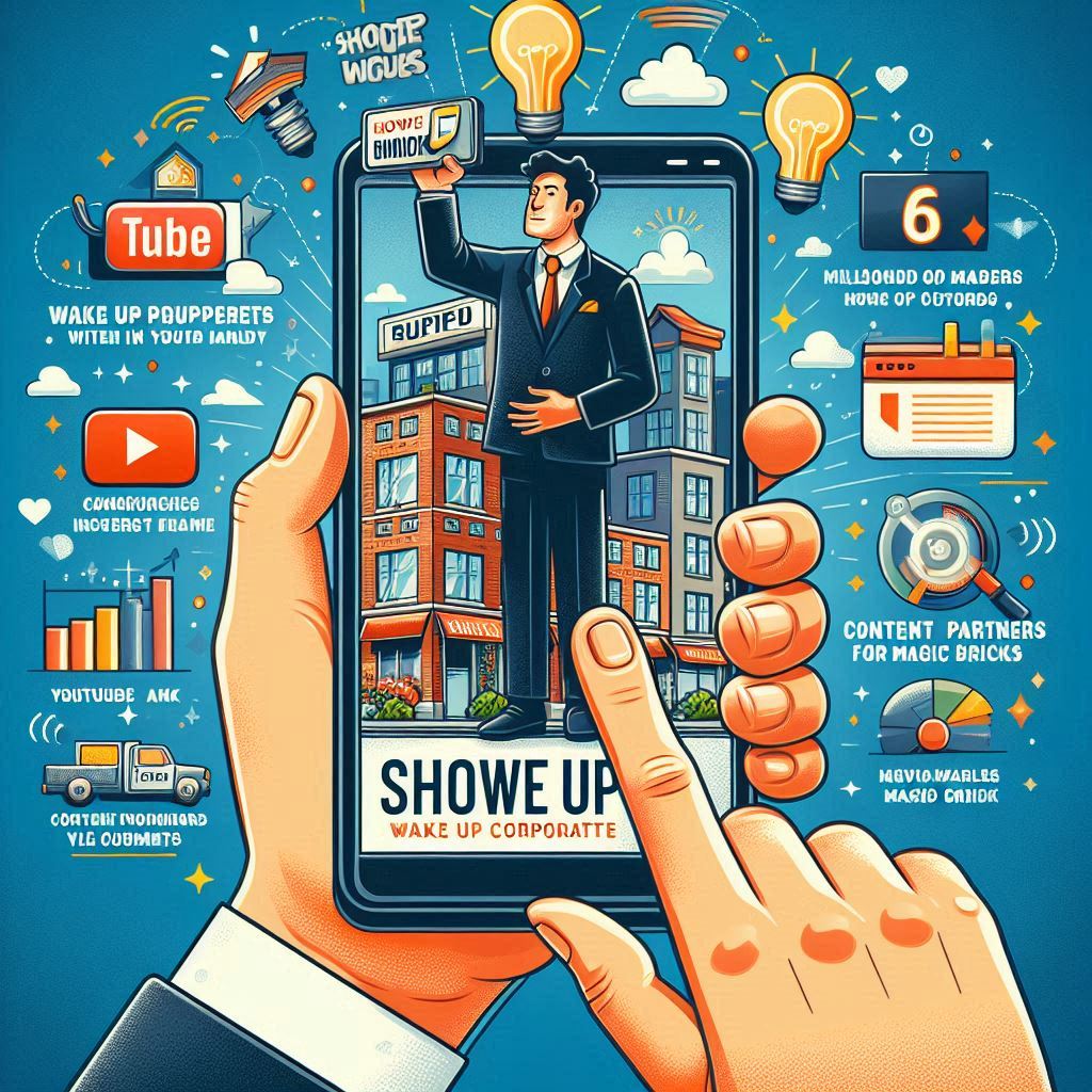 Show up corporate guide with a mobile in hand up wake up property within the mobile I'm surrounded b